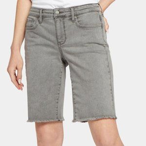 Palmas Gray Frayed-Hem Boyfriend Denim Shorts